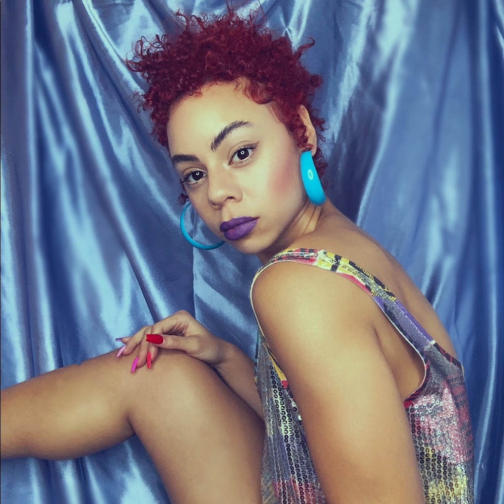 Blue hoop earrings